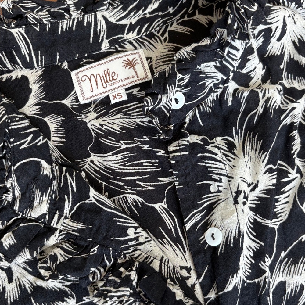 Mille Resort & Travel Violetta Dress in Black Hibiscus Size XS - Picture 6 of 8